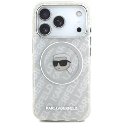 Carcasa Karl Lagerfeld IML Karl Head Logo cu MagSafe compatibila cu iPhone 17 Pro Max, Gri