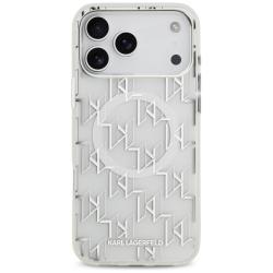Carcasa Karl Lagerfeld IML KL Monogram cu MagSafe compatibila cu iPhone 17 Pro Max, Alb