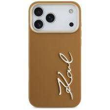 Carcasa Karl Lagerfeld Karl Script Logo compatibila cu iPhone 17 Pro Max, Maro