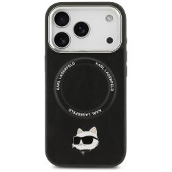 Carcasa Karl Lagerfeld Choupette Pin cu MagSafe compatibila cu iPhone 17 Pro Max, Negru