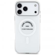 Carcasa Karl Lagerfeld IML Karl RSG Logo cu MagSafe compatibila cu iPhone 17 Pro Max, Transparent