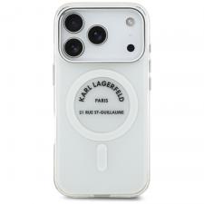 Carcasa Karl Lagerfeld IML Karl RSG Logo cu MagSafe compatibila cu iPhone 17 Pro, Transparent