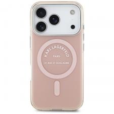 Carcasa Karl Lagerfeld IML Karl RSG Logo cu MagSafe compatibila cu iPhone 17 Pro, Roz