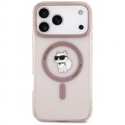 Carcasa Karl Lagerfeld IML Choupette cu MagSafe compatibila cu iPhone 17 Pro Max, Roz