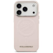 Carcasa Karl Lagerfeld Initial & Metal Logo cu MagSafe compatibila cu iPhone 17 Pro, Roz