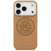Carcasa Karl Lagerfeld Point & Metal Log cu MagSafe compatibila cu iPhone 17 Pro Max, Maro