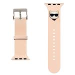 Curea Karl Lagerfeld Silicone Choupette Head compatibila cu Apple Watch 42/44/45mm, Roz 3 - lerato.ro