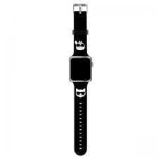 Karl Lagerfeld Style, Curea Karl Lagerfeld Silicone Karl and Choupette compatibila cu Apple Watch 42/44/45mm, Negru, lerato.ro
