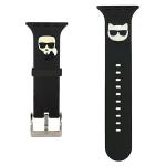 Curea Karl Lagerfeld Silicone Karl and Choupette compatibila cu Apple Watch 42/44/45mm, Negru 3 - lerato.ro