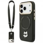 Carcasa Karl Lagerfeld Big Strap Choupette Metal Logo cu MagSafe compatibila cu iPhone 17 Pro Max, Negru 4 - lerato.ro
