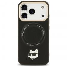 Carcasa Karl Lagerfeld Big Strap Choupette Metal Logo cu MagSafe compatibila cu iPhone 17 Pro Max, Negru