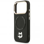 Carcasa Karl Lagerfeld Big Strap Choupette Metal Logo cu MagSafe compatibila cu iPhone 17 Pro, Negru 7 - lerato.ro