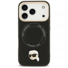 Carcasa Karl Lagerfeld Big Strap Karl Metal Logo cu MagSafe compatibila cu iPhone 17 Pro Max, Negru