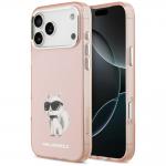 Carcasa Karl Lagerfeld IML Aquarelle Choupette Logo cu MagSafe compatibila cu iPhone 17 Pro, Roz 4 - lerato.ro