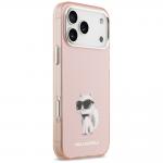 Carcasa Karl Lagerfeld IML Aquarelle Choupette Logo cu MagSafe compatibila cu iPhone 17 Pro, Roz 5 - lerato.ro