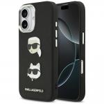 Carcasa Karl Lagerfeld FW Grained Karl and Choupette Heads Pins compatibila cu iPhone 17, Negru 4 - lerato.ro