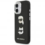 Carcasa Karl Lagerfeld FW Grained Karl and Choupette Heads Pins compatibila cu iPhone 17, Negru 3 - lerato.ro