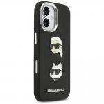 Carcasa Karl Lagerfeld FW Grained Karl and Choupette Heads Pins compatibila cu iPhone 17, Negru 5 - lerato.ro