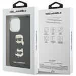 Carcasa Karl Lagerfeld FW Grained Karl and Choupette Heads Pins compatibila cu iPhone 17, Negru 9 - lerato.ro