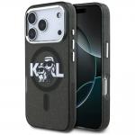 Carcasa Karl Lagerfeld IML Glitter Karl and Choupette Sketch Logo cu MagSafe compatibila cu iPhone 17 Pro, Negru 4 - lerato.ro