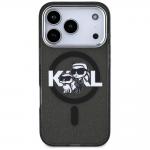 Carcasa Karl Lagerfeld IML Glitter Karl and Choupette Sketch Logo cu MagSafe compatibila cu iPhone 17 Pro, Negru 2 - lerato.ro