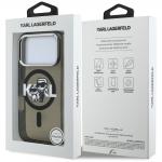 Carcasa Karl Lagerfeld IML Glitter Karl and Choupette Sketch Logo cu MagSafe compatibila cu iPhone 17 Pro, Negru 9 - lerato.ro