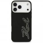 Carcasa Karl Lagerfeld FW Grained Signature Logo compatibila cu iPhone 17 Pro Max, Negru 2 - lerato.ro
