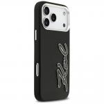Carcasa Karl Lagerfeld FW Grained Signature Logo compatibila cu iPhone 17 Pro Max, Negru 5 - lerato.ro