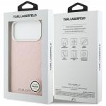 Carcasa Karl Lagerfeld FW Stamped Karl cu MagSafe compatibila cu iPhone 17 Pro Max, Roz 9 - lerato.ro