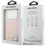 Carcasa Karl Lagerfeld FW Stamped Karl cu MagSafe compatibila cu iPhone 17 Pro, Roz 9 - lerato.ro