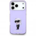 Carcasa Karl Lagerfeld IML Aquarelle Karl and Choupette & Logo cu MagSafe compatibila cu iPhone 17 Pro Max, Mov 2 - lerato.ro