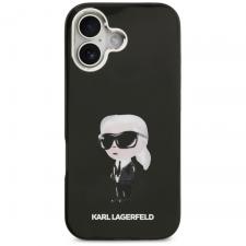 Carcasa Karl Lagerfeld IML Aquarelle Karl Logo cu MagSafe compatibila cu iPhone 17, Negru