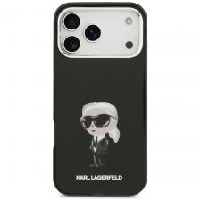 Carcasa Karl Lagerfeld IML Aquarelle Karl Logo cu MagSafe compatibila cu iPhone 17 Pro Max, Negru