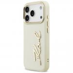 Carcasa Karl Lagerfeld Karl Script Logo compatibila cu iPhone 17 Pro, Bej 3 - lerato.ro