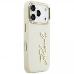 Carcasa Karl Lagerfeld Karl Script Logo compatibila cu iPhone 17 Pro, Bej 5 - lerato.ro