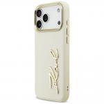 Carcasa Karl Lagerfeld Karl Script Logo compatibila cu iPhone 17 Pro Max, Bej 3 - lerato.ro