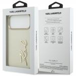 Carcasa Karl Lagerfeld Karl Script Logo compatibila cu iPhone 17 Pro Max, Bej 9 - lerato.ro