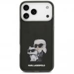 Carcasa Karl Lagerfeld IML Aquarelle Karl and Choupette Logo cu MagSafe compatibila cu iPhone 17 Pro, Negru 2 - lerato.ro