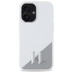 Carcasa Karl Lagerfeld Silicone Initial Metal Log cu MagSafe compatibila cu iPhone 16, Alb 2 - lerato.ro