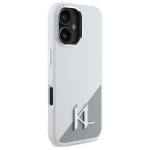 Carcasa Karl Lagerfeld Silicone Initial Metal Log cu MagSafe compatibila cu iPhone 16, Alb 5 - lerato.ro