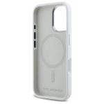 Carcasa Karl Lagerfeld Silicone Initial Metal Log cu MagSafe compatibila cu iPhone 16, Alb 8 - lerato.ro