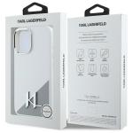 Carcasa Karl Lagerfeld Silicone Initial Metal Log cu MagSafe compatibila cu iPhone 16, Alb 9 - lerato.ro
