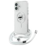Carcasa Karl Lagerfeld IML Choupette Head and Cord cu MagSafe compatibila cu iPhone 16, Transparent 2 - lerato.ro