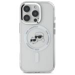 Carcasa Karl Lagerfeld IML Metal Karl and Choupette Head cu MagSafe compatibila cu iPhone 16 Pro, Alb 2 - lerato.ro