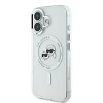 Carcasa Karl Lagerfeld IML Metal Karl and Choupette Head cu MagSafe compatibila cu iPhone 16 Plus, Alb 3 - lerato.ro