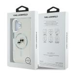 Carcasa Karl Lagerfeld IML Metal Karl and Choupette Head cu MagSafe compatibila cu iPhone 16 Plus, Alb 9 - lerato.ro