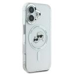Carcasa Karl Lagerfeld IML Metal Karl and Choupette Head cu MagSafe compatibila cu iPhone 16, Alb 5 - lerato.ro