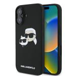 Carcasa Karl Lagerfeld Silicone Nauble Heads Print cu MagSafe compatibila cu iPhone 16, Negru 4 - lerato.ro