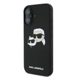 Carcasa Karl Lagerfeld Silicone Nauble Heads Print cu MagSafe compatibila cu iPhone 16, Negru 3 - lerato.ro