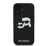 Carcasa Karl Lagerfeld Silicone Nauble Heads Print cu MagSafe compatibila cu iPhone 16, Negru 2 - lerato.ro